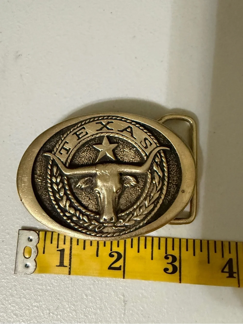 Texas Longhorn Brass Belt Buckle